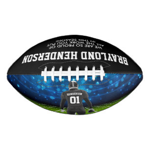 Americano Balón de fútbol personalizado con jersey negro par