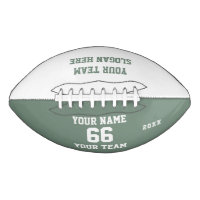 Balón de fútbol verde salvia personalizado con nom
