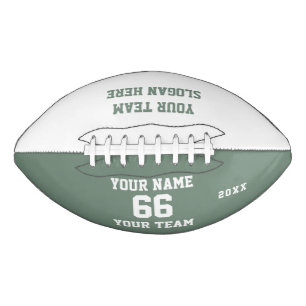 Americano Balón de fútbol verde salvia personalizado con nom