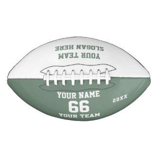 Americano Balón de fútbol verde salvia personalizado con nom