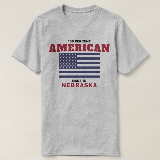 Americano del 100 por ciento hecho en la camiseta (Diseño del anverso)