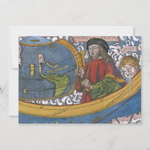 Amerigo Vespucci Explorador en un Mapa de las Amér