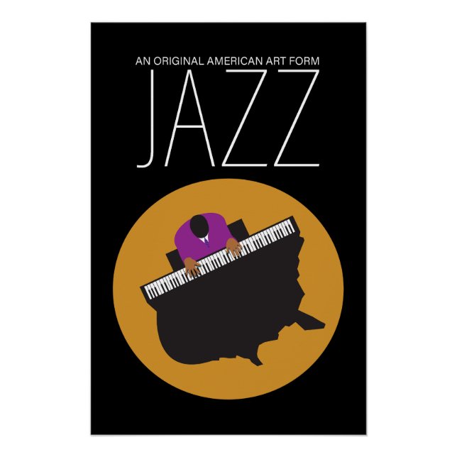 AmeriJazz Poster negro brillante (Anverso)
