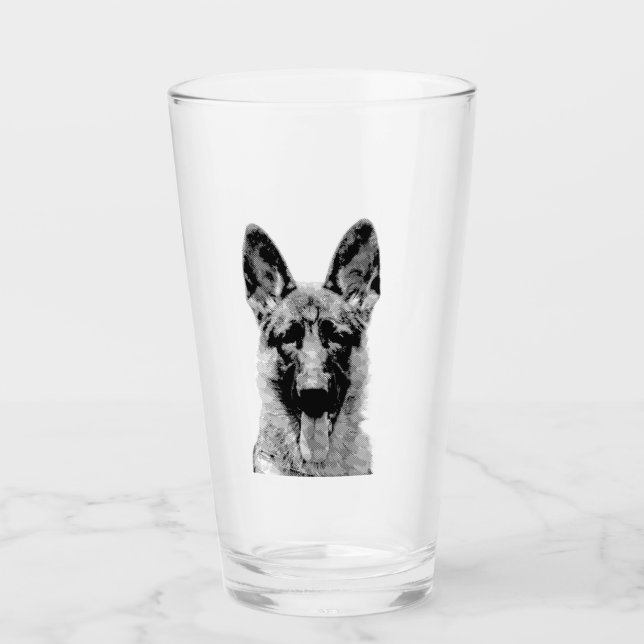 Amerikanisches Pint mit Deutschem Schäferhund  (Anverso)
