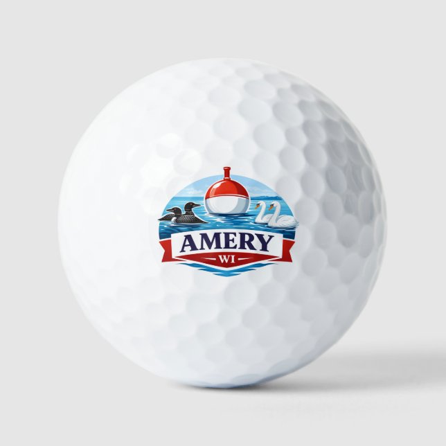 Amery Wisconsin Lake Life Recuerdo - Bola de Golf (Anverso)