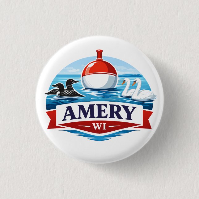 Amery Wisconsin Lake Life Recuerdo - Botón (Anverso)