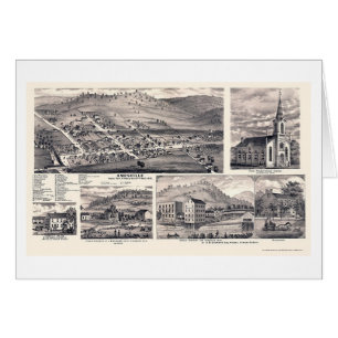 Amesville, mapa panorámico del OH - 1875