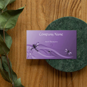 Amethyst Dragonflies Tarjeta de Negocio
