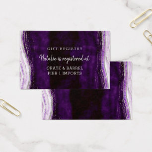 Amethyst Geode Shower Regalo Registro Tarjeta Inse