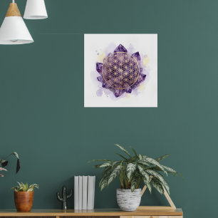 Amethyst Lotus Arte de Geometría Sagrada   Espirit