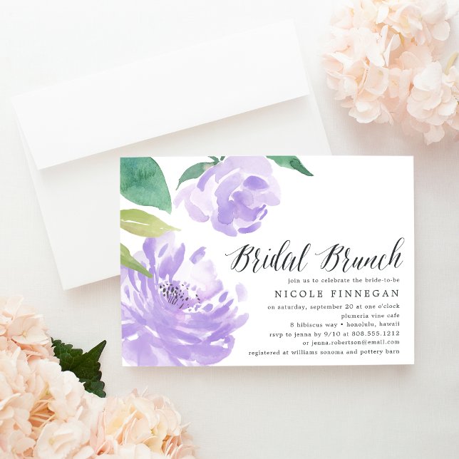 Amethyst Peony | Invitación a Brunch de novias (Subido por el creador)