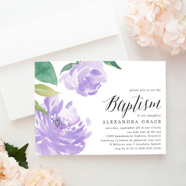 Amethyst Peony | Invitación al bautismo (Subido por el creador)