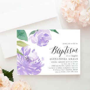 Amethyst Peony   Invitación al bautismo