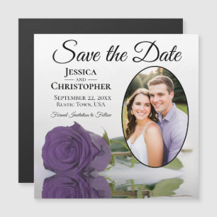 Amethyst Purple Rosa Save the Date Photo Magnet