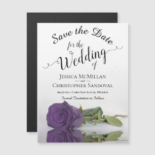 Amethyst Purple Rosa Wedding Save the Date Magnet