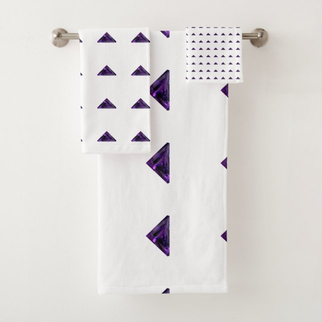 Amethyst Triangle, February Birthstone, Purple (In situ)