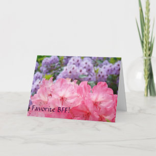 ¡Amiga favorita! Tarjetas Rosadas Púrpura Rhododen