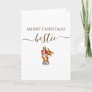 Amiga Tarjeta de Regalo de Tigre Feliz Navidad