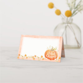 Amigable calabaza de otoño acuarela tarjetas de vi