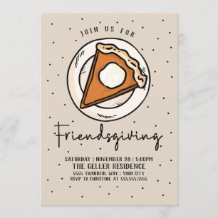 Amigable Pie de Calabaza Invitación - Día de Acció