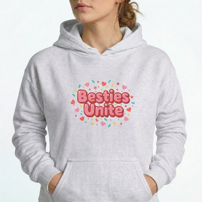 Amigas Unidas Y2K Mejor Amiga BFF Sudadera con Cap (Subido por el creador)
