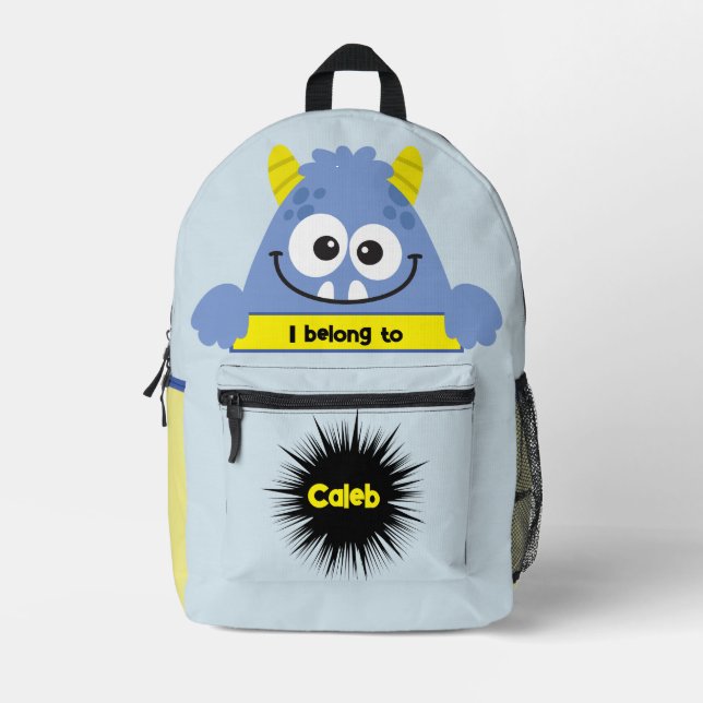 Amigo de Bolsa Monstruo Azul Divertido (Anverso)