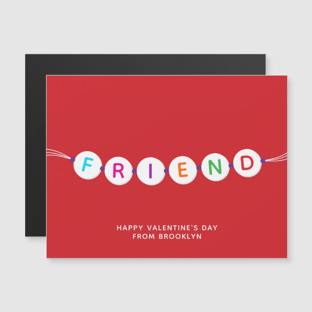 Amigo lindo amistad brazalete Día de San Valentín  (Anverso/Reverso)