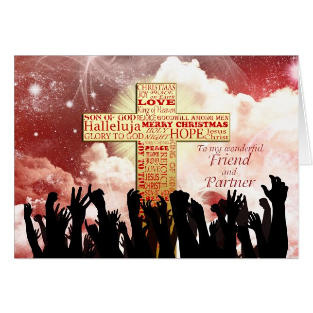 Amigo y compañero, un Navidad de cruces cristiano (Anverso (Horizontal))