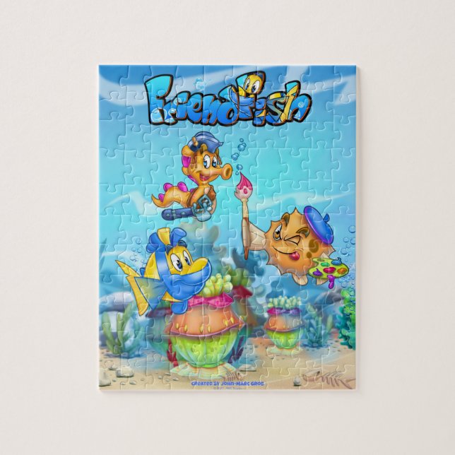 AmigoFish lindo rompecabezas de pescado personaliz (Vertical)