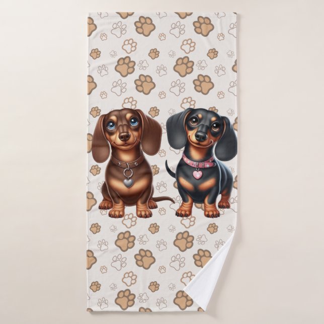 Amigos de Cute Dachshund (Toalla de baño)