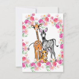 Amigos de Cute Safari giraffe cumpleaños del tigre