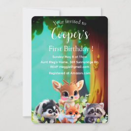 Amigos de Cute Woodland zorro zorrillo raccoon ven