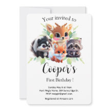 Amigos de Cute Woodland zorro zorrillo raccoon ven