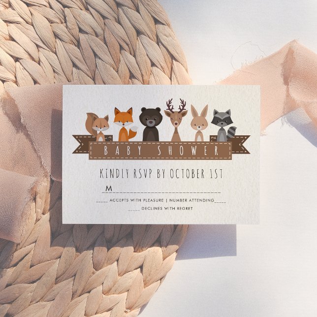 Amigos de Forest Woodland Baby Shower RSVP (Subido por el creador)