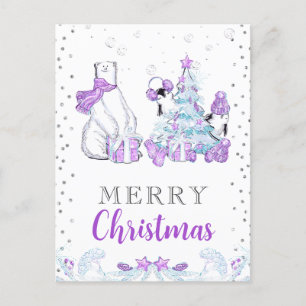 Amigos de Invierno Oso Polar y Pingüinos Navidad