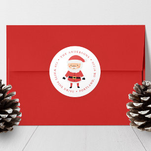 Amigos de Invierno Santa Claus Etiqueta de Direcci