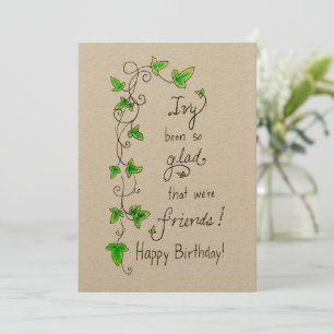 Amigos de Ivy pun feliz tarjeta de cumpleaños