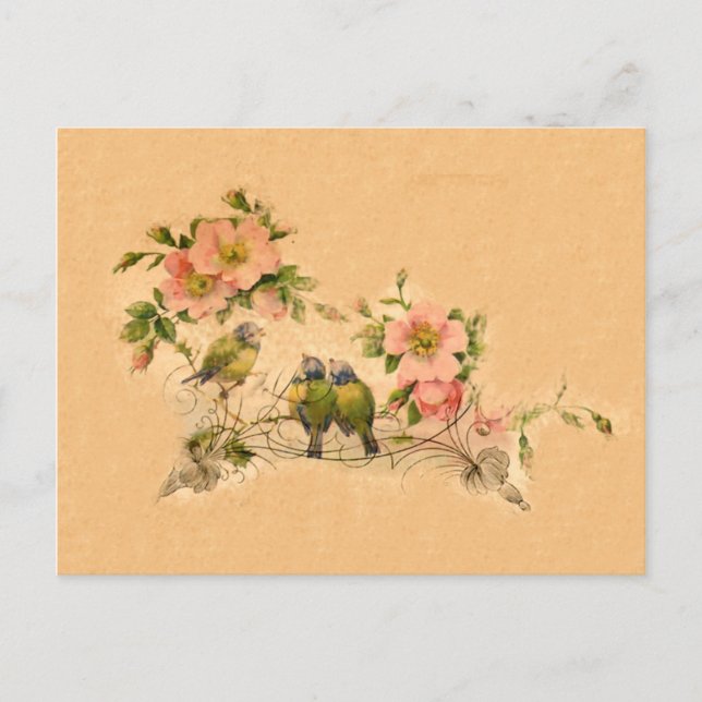 Amigos de la época- Floral y pájaros- Postales (Anverso)