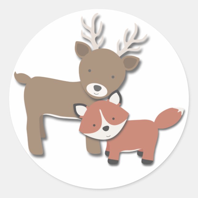 Amigos de los bosques {Deer & Fox} | PEGATINAS (Anverso)