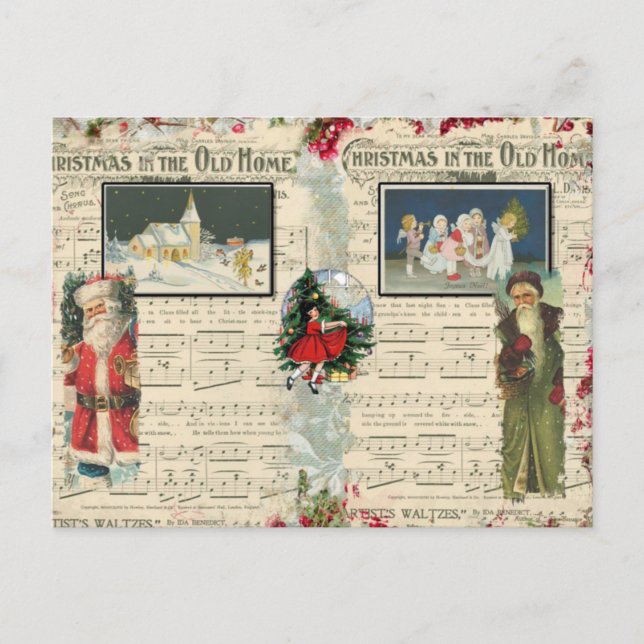 Amigos de Navidad, niños, tarjetas postales (Anverso)