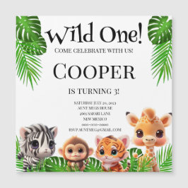 Amigos de Safari tiger giraffe Cebra cumpleaños