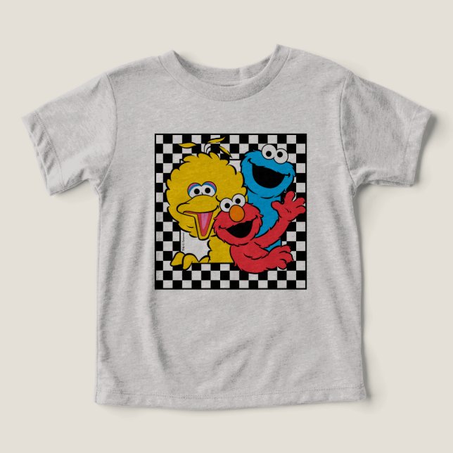 Amigos de Sesame Street a cuadros (Diseño delantero )