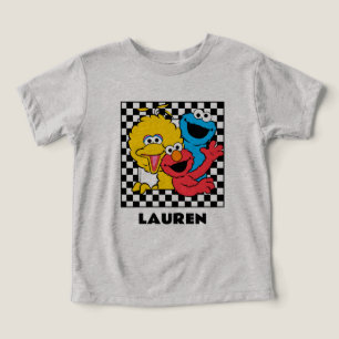 Amigos de Sesame Street a cuadros