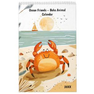 Amigos del Océano – Calendario Animal Boho 2026