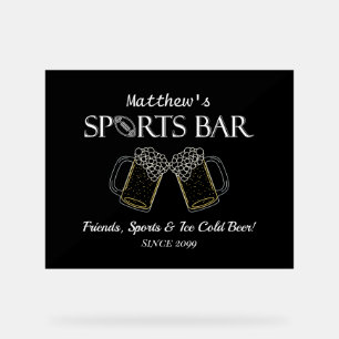 Amigos, Deportes y Cerveza - Señal Acrílica de Bar