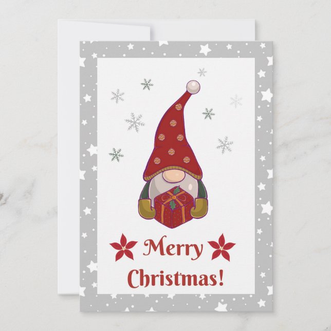 Amigos festivos - Tarjeta de Navidades Gnomes (Anverso)