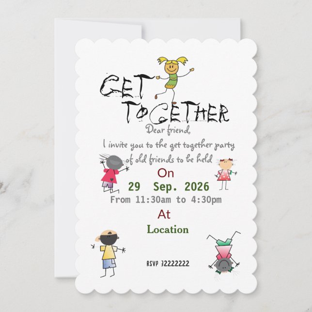 Amigos se reúnen invitación (Anverso)