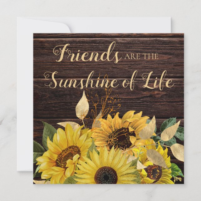 Amigos Sunshine Life Rustic Wood Sunflowers (Anverso)