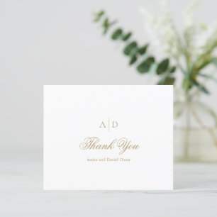 Amira Gold Elegant Wedding Tarjeta de agradecimien