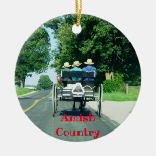 Amish Country Ornamento Panorámico de Navidad